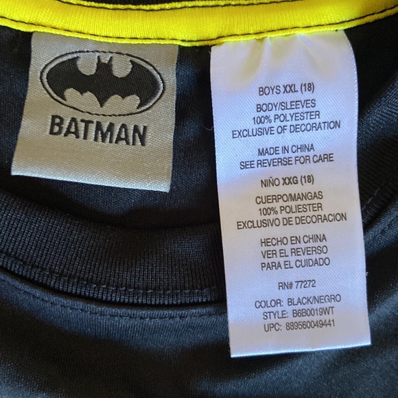 Boys Batman Shirt Size  XXL 18 - Picture 4 of 6